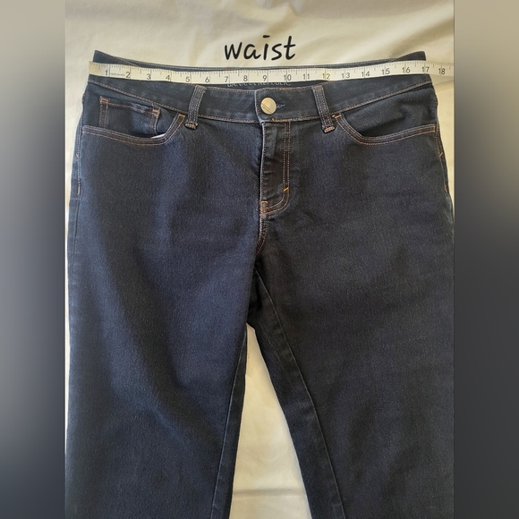 Banana Republic Curvy Fit Mid-Rise Bootcut Dark Wash Denim Blue Jeans size 31 - Picture 8 of 12